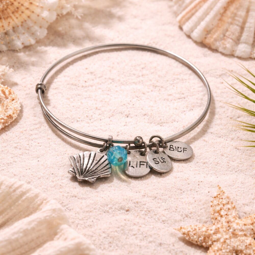 KiS Keep It Sensational NWT Silver Tone Charm Bangle Bracelet